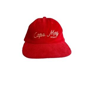 Cape May Point Red Corduroy Baseball Cap Adjustable Strapback